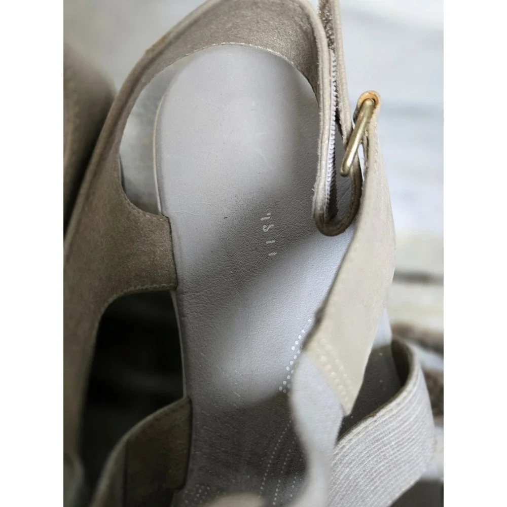 Clarks Cloudsteppers TaupeElastic Strappy Sandals Womens 11 W Wide